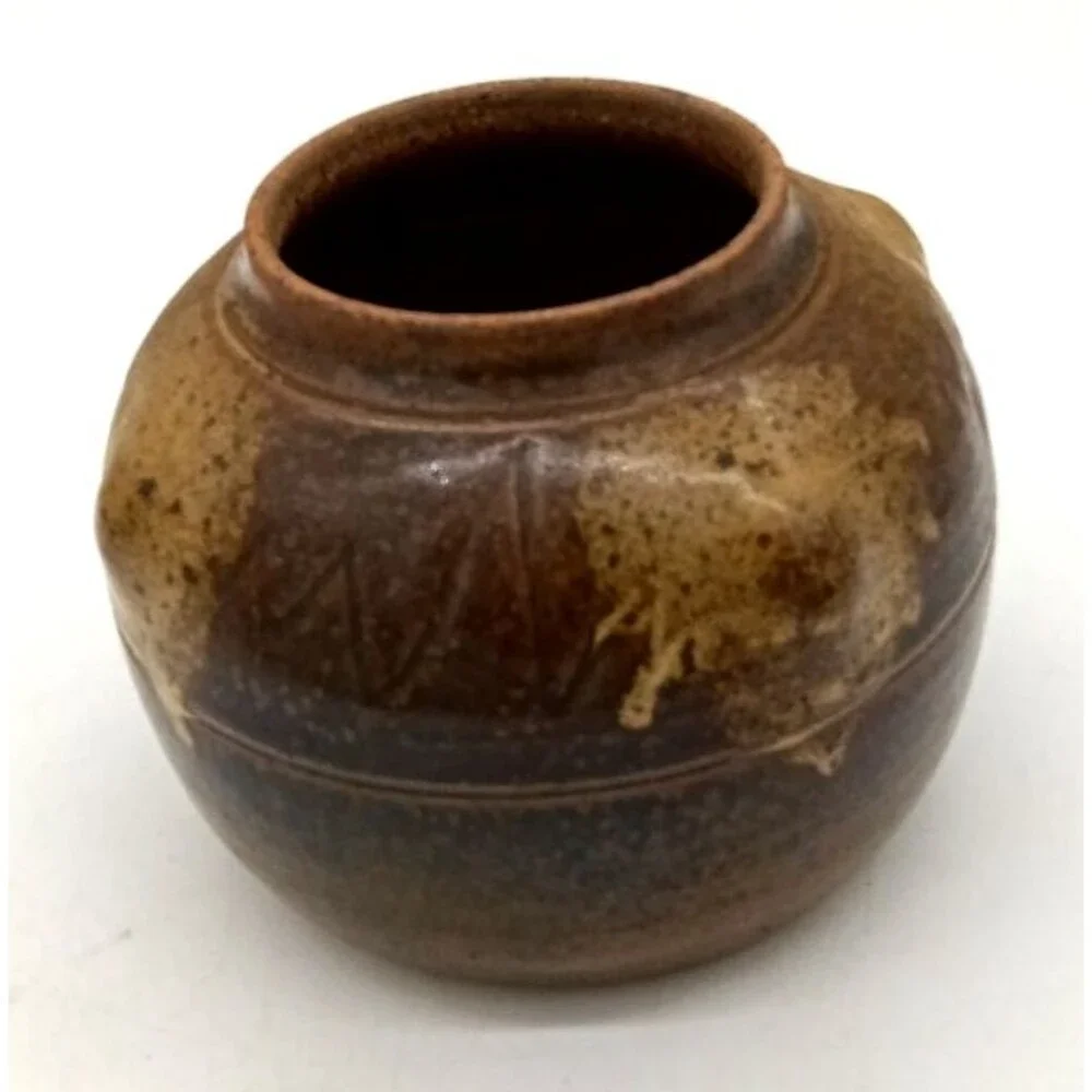 Vtg Horton Studio Art Pottery Brown/Tan Speckled 5